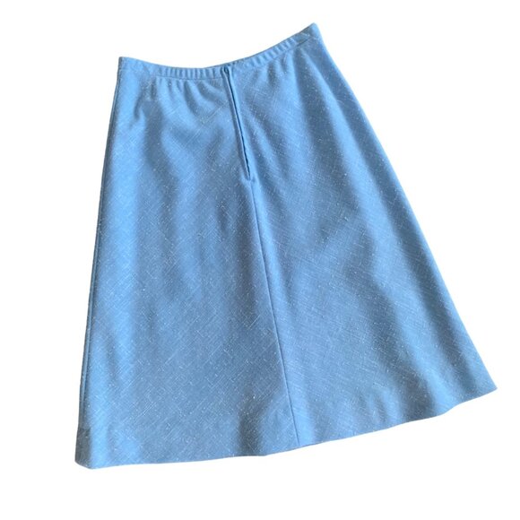 Vintage Leslie Fay Marled Powder Blue Skirt Set M - Picture 4 of 11